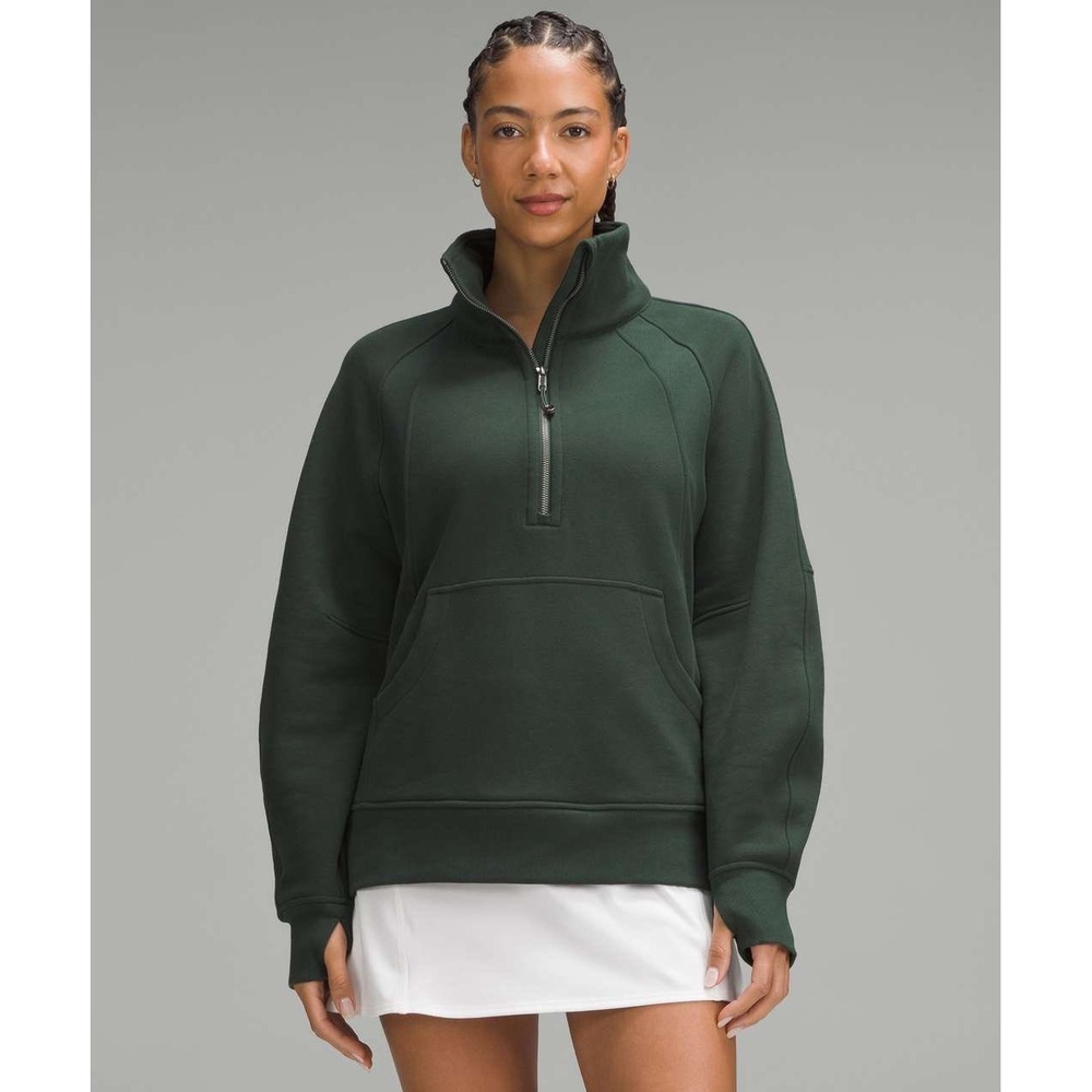 Lululemon Scuba Oversized Funnel Neck Half Zip Long Legacy Green Pullover XS
